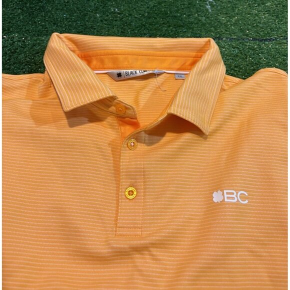 Black Clover Polo mens 2XL orange yellow lightweight breathable golf shirt C - Picture 7 of 13